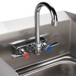 Advance Tabco 7-PS-66 Hand Sink with Splash Mounted Gooseneck Faucet and Side Splash Guards - 17 1/4