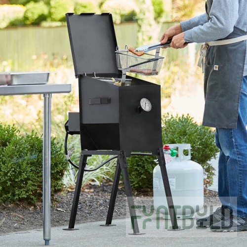 Backyard Pro BP4GEFS 4 Gallon Steel Liquid Propane Stationary Outdoor Deep Fryer - 90,000 BTU