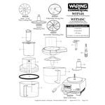 Waring WFP14S 3.5 Qt. Clear Batch Bowl Food Processor with Vegetable Prep Lid Chute and 4 Discs - 1 hp