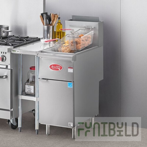 Avantco F3-ES-P 35-40 lb. Liquid Propane Stainless Steel Floor Fryer - 70,000 BTU
