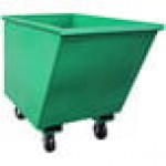 Valley Craft 1 Cubic Yard EZ Dump Auto-Lock Green Steel Mobile Hopper F89680 - 2,000 lb. Capacity