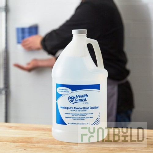 Kutol 68809 Health Guard Pour Top Gallon Dye and Fragrance Free Foaming 62% Alcohol Instant Hand Sanitizer - 4/Case