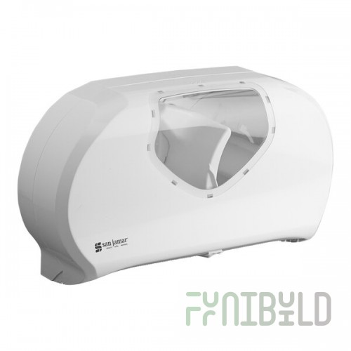 San Jamar R4070WHCL Summit Double Roll Jumbo Toilet Tissue Dispenser - White
