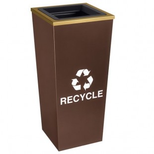 Ex-Cell Kaiser RC-MTR-1 HCPR Metro Collection 18 Gallon Hammered Copper Single Stream Tapered Square Recycling Bin Ex-Cell Kaiser RC-MTR-1 HCPR Metro Collection 18 Gallon Hammered Copper Single Stream Tapered Square Recycling Bin