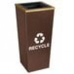 Ex-Cell Kaiser RC-MTR-1 HCPR Metro Collection 18 Gallon Hammered Copper Single Stream Tapered Square Recycling Bin Ex-Cell Kaiser RC-MTR-1 HCPR Metro Collection 18 Gallon Hammered Copper Single Stream Tapered Square Recycling Bin