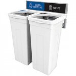 Busch Systems Rise 139993 45 Gallon HDPE Three Stream Decorative Mixed Recyclables / Organics / Waste Receptacle