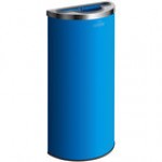 Lancaster Table & Seating 8 Gallon Black Powder-Coated Metal Half Round Decorative Trash Can Lancaster Table & Seating 8 Gallon Black Powder-Coated Metal Half Round Decorative Trash Can