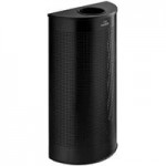Lancaster Table & Seating 8 Gallon Black Powder-Coated Metal Half Round Decorative Trash Can Lancaster Table & Seating 8 Gallon Black Powder-Coated Metal Half Round Decorative Trash Can