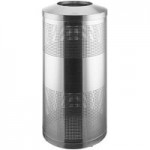 Lancaster Table & Seating 8 Gallon Black Powder-Coated Metal Half Round Decorative Trash Can Lancaster Table & Seating 8 Gallon Black Powder-Coated Metal Half Round Decorative Trash Can