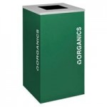 Ex-Cell Kaiser RC-KDSQ-R EGX Kaleidoscope Collection Emerald Texture Square 24 Gallon Customizable Recyclables Receptacle