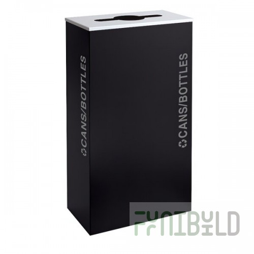 Ex-Cell Kaiser RC-KD17-C BT-PBG Black Tie Kaleidoscope Pebble Black Gloss 17 Gallon Rectangular Cans / Bottles Receptacle