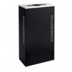 Ex-Cell Kaiser RC-KD17-C BT-PBG Black Tie Kaleidoscope Pebble Black Gloss 17 Gallon Rectangular Cans / Bottles Receptacle