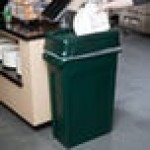 Rubbermaid® Slim Jim 92 Qt. / 23 Gallon Green Rectangular Trash Can with Green Drop Shot Lid
