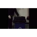 Rubbermaid® Slim Jim 92 Qt. / 23 Gallon Green Rectangular Trash Can with Green Drop Shot Lid