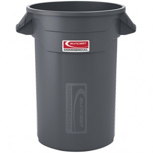 Suncast TCU32GY 32 Gallon Gray Round Trash Can Suncast TCU32GY 32 Gallon Gray Round Trash Can