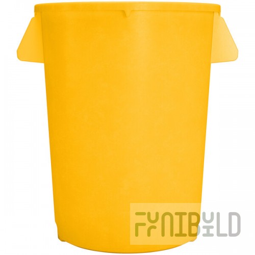 Carlisle 84103204 Bronco 32 Gallon Yellow Round Trash Can