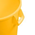 Carlisle 84103204 Bronco 32 Gallon Yellow Round Trash Can