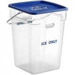 Vigor 5.5 Gallon Polycarbonate Square Ice Tote Kit with Hanging Cradle, 64 oz. Scoop, and Scoop Holder
