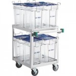 Vigor 5.5 Gallon Polycarbonate Square Ice Tote Kit with Hanging Cradle, 64 oz. Scoop, and Scoop Holder