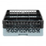 Noble Warewashing 9-Compartment Gray Full-Size Glass Rack with 2 Black Extenders Noble Warewashing 9-Compartment Gray Full-Size Glass Rack with 2 Black Extenders