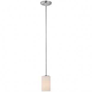 SATCO/NUVO Willow 1-Light Mini Pendant Light with White Glass and Polished Nickel Finish - 120V, 100W SATCO/NUVO Willow 1-Light Mini Pendant Light with White Glass and Polished Nickel Finish - 120V, 100W
