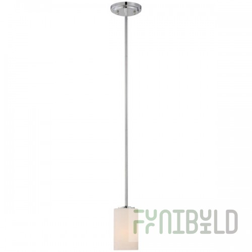 SATCO/NUVO Willow 1-Light Mini Pendant Light with White Glass and Polished Nickel Finish - 120V, 100W