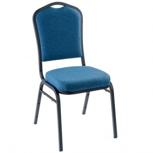 National Public Seating 9374-BT Natural Blue Fabric Stackable Chair with 2
