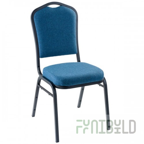 National Public Seating 9374-BT Natural Blue Fabric Stackable Chair with 2