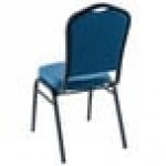 National Public Seating 9374-BT Natural Blue Fabric Stackable Chair with 2