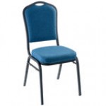 National Public Seating 9374-BT Natural Blue Fabric Stackable Chair with 2