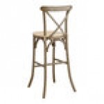 Lancaster Table & Seating Vineyard Whiskey Brown Wood Cross Back Bar Stool with 1 Lancaster Table & Seating Vineyard Whiskey Brown Wood Cross Back Bar Stool with 1