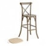 Lancaster Table & Seating Vineyard Whiskey Brown Wood Cross Back Bar Stool with 1 Lancaster Table & Seating Vineyard Whiskey Brown Wood Cross Back Bar Stool with 1