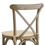 Lancaster Table & Seating Vineyard Whiskey Brown Wood Cross Back Bar Stool with 1 Lancaster Table & Seating Vineyard Whiskey Brown Wood Cross Back Bar Stool with 1