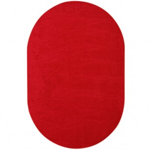Joy Carpets Kid Essentials Endurance 6' x 9' Red Oval Area Rug