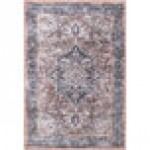 Abani Lola Collection 4' x 6' Brown / Blue Vintage Medallion Area Rug Abani Lola Collection 4' x 6' Brown / Blue Vintage Medallion Area Rug