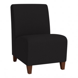 Lesro Ravenna Open House Black Fabric Guest Chair with Walnut Wood Legs