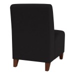 Lesro Ravenna Open House Black Fabric Guest Chair with Walnut Wood Legs Lesro Ravenna Open House Black Fabric Guest Chair with Walnut Wood Legs