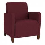Lesro Ravenna Open House Black Fabric Guest Chair with Walnut Wood Legs Lesro Ravenna Open House Black Fabric Guest Chair with Walnut Wood Legs