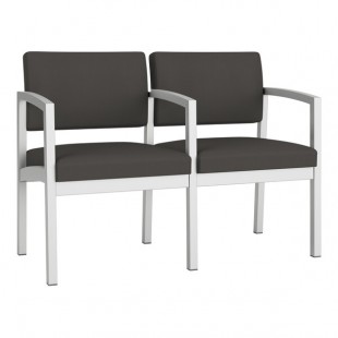 Lesro Lenox Steel Patriot Plus Charcoal Vinyl Loveseat with Center Arm Lesro Lenox Steel Patriot Plus Charcoal Vinyl Loveseat with Center Arm