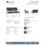 Lesro Lenox Steel Patriot Plus Charcoal Vinyl Loveseat with Center Arm Lesro Lenox Steel Patriot Plus Charcoal Vinyl Loveseat with Center Arm