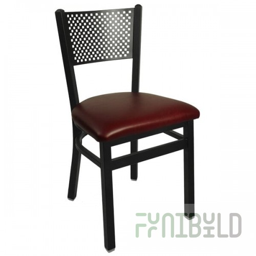 BFM Seating Polk Sand Black Steel Side Chair with 2