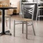 Lancaster Table & Seating Clear Coat Finish Cross Back Chair with Driftwood Seat - Detached Seat