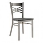 Lancaster Table & Seating Clear Coat Finish Cross Back Chair with Driftwood Seat - Detached Seat