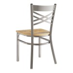 Lancaster Table & Seating Clear Coat Finish Cross Back Chair with Driftwood Seat - Detached Seat