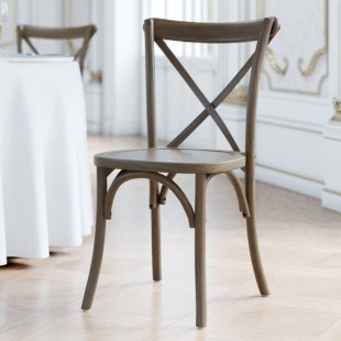 Lancaster Table & Seating Vineyard Whiskey Brown Wood Cross Back Chair Lancaster Table & Seating Vineyard Whiskey Brown Wood Cross Back Chair