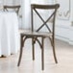 Lancaster Table & Seating Vineyard Whiskey Brown Wood Cross Back Chair Lancaster Table & Seating Vineyard Whiskey Brown Wood Cross Back Chair
