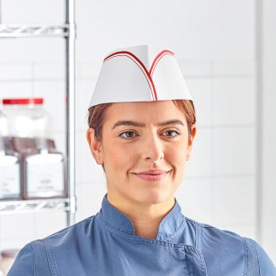 Choice Adjustable Red Stripe Disposable Overseas Cap - 1,000/Case