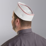 Choice Adjustable Red Stripe Disposable Overseas Cap - 1,000/Case Choice Adjustable Red Stripe Disposable Overseas Cap - 1,000/Case