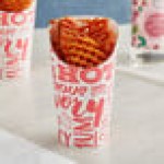 Choice Large 16 oz. Paper Scoop Cup with Hot Food Print Design - 50/Pack