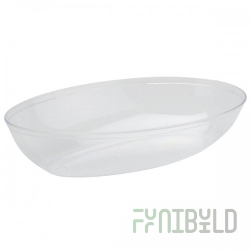 Fineline OB4532.CL Platter Pleasers 32 oz. Clear Polystyrene Luau Bowl - 50/Case